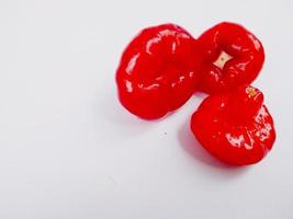 freshness and healthy from rose apple or java apple fruits isolated on white background photo