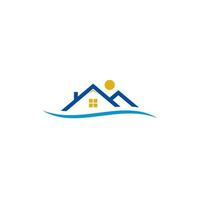 House and Sea logo or icon design vector