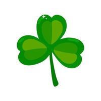 Clover leaf, isolated on white, for St. Patrick's Day. Vector illustration.