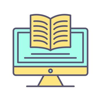 icono de vector de aprendizaje digital