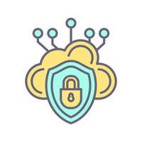 icono de vector de seguridad en la nube