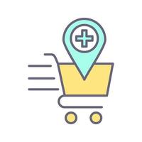 Online Health Shooping Vector Icon