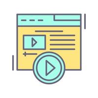 icono de vector de contenido de video