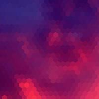 Sundown themed blurry background with hex grid vector