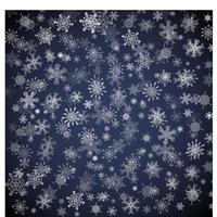 Black Christmas background with different snowflakes falling vector