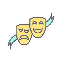 icono de vector de máscaras de teatro