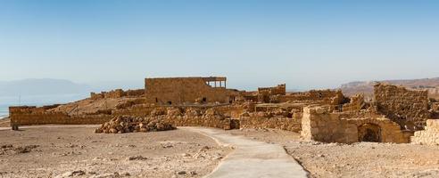 Ruins of Masada, ancient fortification in the Southern District of Israel photo