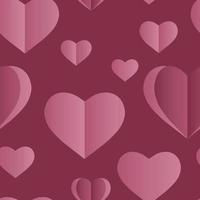 Vector seamless pattern with pastel pink hearts on dark pink background. Suitable for postcards, invitations, social media banners and templates, backgrounds, paper and textile  print