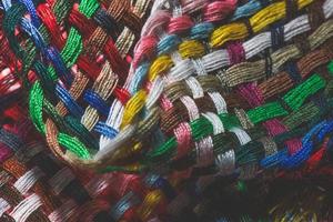Multicolored woven sewing threads photo