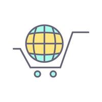 icono de vector de compras globales