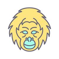 Orangutan Vector Icon