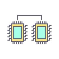 Processors Connected Vector Icon