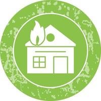 Unique House on Fire Vector Icon