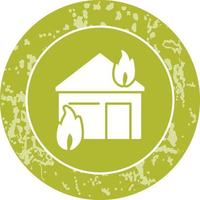 Unique Fire Consuming House Vector Icon