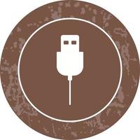 icono de vector de cable usb único