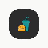 hamburguesa y refresco icono diseño gráfico vector ilustración