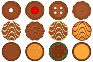 Big set homemade cookie different taste in pastry biscuit vector