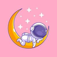 Astronauts are lazing on the moon vector