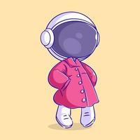 astronauta con chaqueta rosa vector