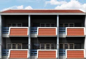 Pattern orange rooftop on building photo