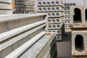 Detail of precast hollowcore slabs during installation photo