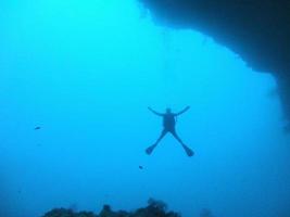 Diver in blue waters photo