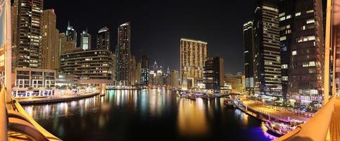 Picture of illuminated skyscrapers of Dubai marina photo