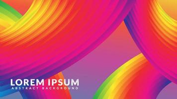 Futuristic curved tunnel in dark multicolor gradient. Abstract background design vector