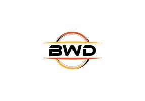 logotipo de forma de mandala de realeza de letra bwd. logotipo de arte de pincel bwd. logotipo de bwd para una empresa, negocio y uso comercial. vector