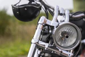 Motorcycle front view, motorcycle headlight, motorcycle front parts, shiny chrome photo