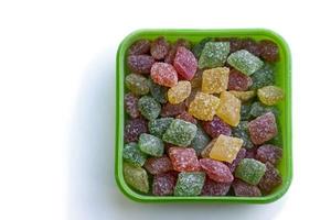 multi-colored sucking lollipops of Montpensier in a box isolated on a white background, isolate photo