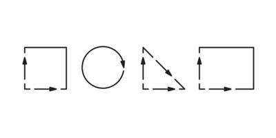 Measure area of shape square, triangle, circle and rectangle, size inside m2 icon. Measuring surface dimension sign. Dimension of place with length and width arrow. Quantity square metre of space vector