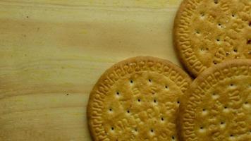 butter biscuits on wooden cutting board photo