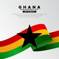 fondo de diseño abstracto del día de la independencia de ghana con vector de bandera ondulada.