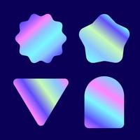 Holographic stickers with different shapes vector