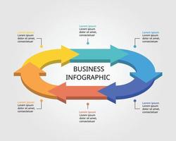 timeline arrow circle chart template for infographic for presentation for 6 element vector