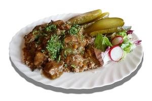 Goulash with Buckwheat and Pickles photo