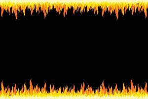 Flames Effect Boder, Frame with Black Background vector