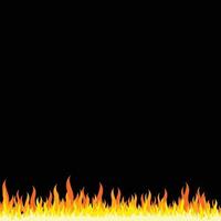 efecto de llamas en el borde inferior con fondo negro vector