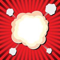 Comic Style Explosion Bubble on Striped Red Background vector