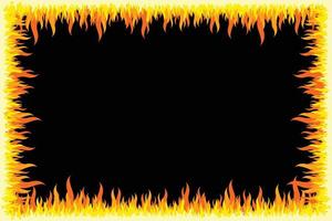 Flames Effect Boder, Frame with Black Background vector