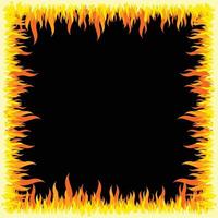 Flames Effect Boder, Frame with Black Background vector