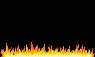 Flames Effect on Bottom Edge with Black Background vector