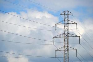 Electricity Pylon and Sky with Clouds photo