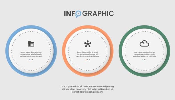 Infographic Design Template with 3 Options Places for Your Data Visualization vector