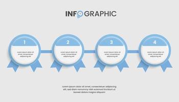 plantilla infográfica de etiqueta circular con 4 opciones para presentaciones de negocios o pasos o partes vector