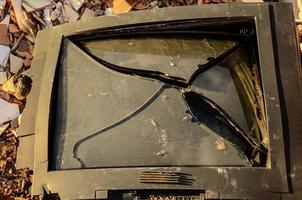 Broken TV close-up photo