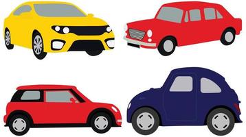 Car vector template on white background. Taxis and minivans, cabriolets and pickups. Urban, city car and vehicle transport vector flat icons. All elements of the group are on separate layers.
