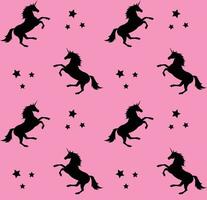 Vector seamless pattern of unicorn silhouette