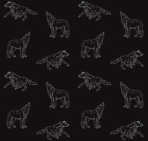 Vector seamless pattern of wolf